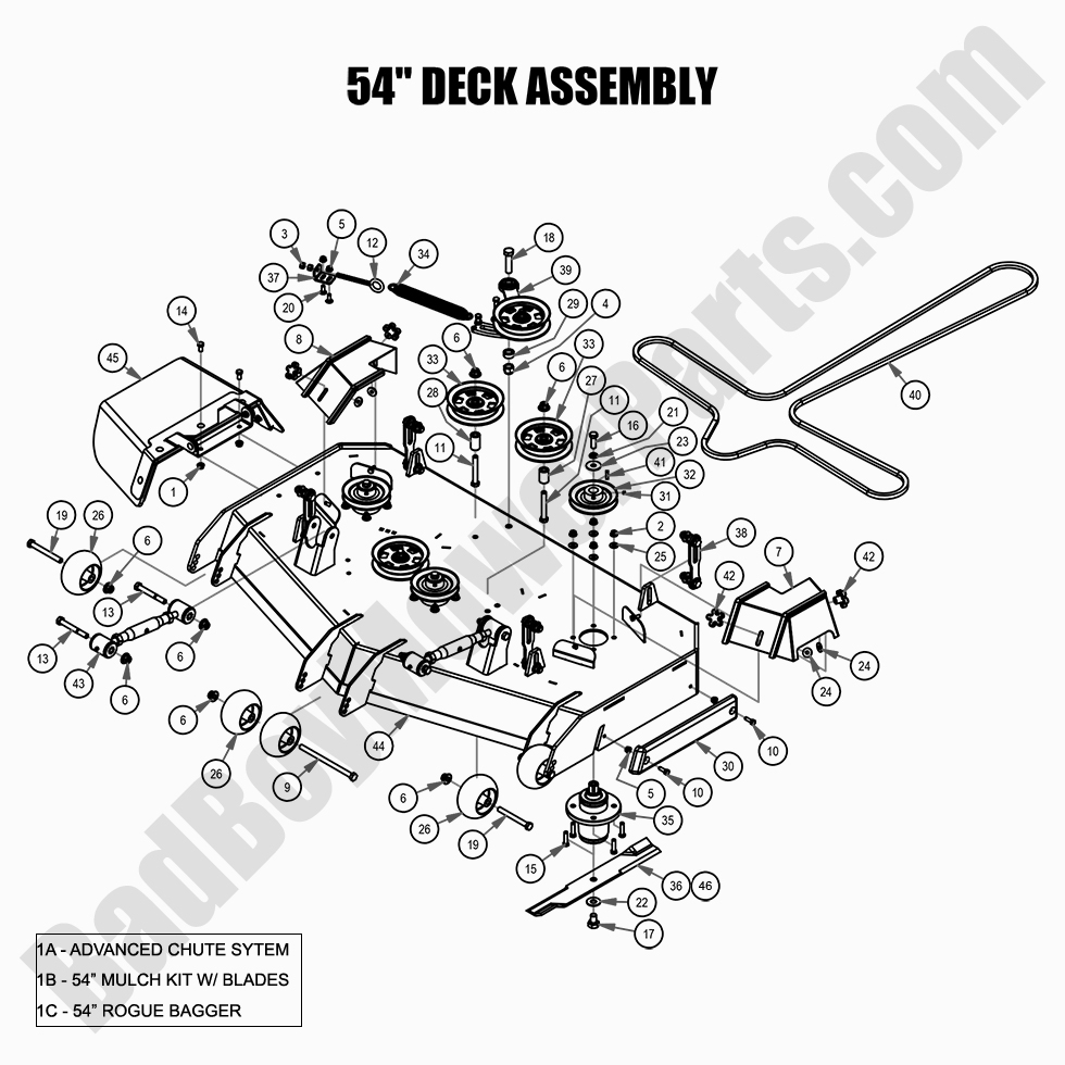 2658 - Bad Boy Mower Parts Lookup > 2021 > Rogue > 54\" Deck Assembly